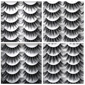 img 1 attached to 👁️ Wholesale Bulk 40 Pairs 3D Natural False Mink Eyelashes | Long, Fluffy, Voluminous | 15-20mm Length | Reusable Makeup Lashes in 8 Styles | Thick, Wispy Eye Lashes Pack by Yawamica - Enhance Your Look!