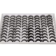👁️ wholesale bulk 40 pairs 3d natural false mink eyelashes | long, fluffy, voluminous | 15-20mm length | reusable makeup lashes in 8 styles | thick, wispy eye lashes pack by yawamica - enhance your look! logo