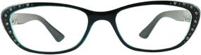 img 1 attached to 👓 ShadyVEU Retro Stylish Cateye Reading Glasses with Rhinestones - Dual Candy Tone Colors - Magnification Fashion Readers 1.25 to 3.00