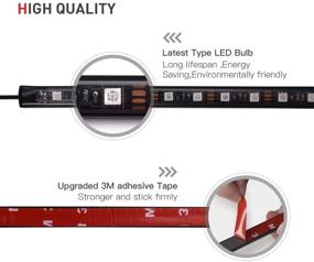 img 2 attached to 🚗 CHDZKEDI Interior Car Lights: USB Multicolor Music LED Strip, Waterproof Underdash Lighting Kits with Sound Activation and App Control for Car - 4pcs 48 LED, DC 12V