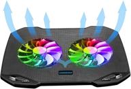 🖥️ ноутбук 2020 с охлаждающим поддоном и 2 тихими большими вентиляторами, rgb подсветка 7 цветов, портативная usb подставка - подходит для игровых ноутбуков с диагональю 11-15,6 дюймов, тонкий и удобный для рабочих и учебных целей, а также для путешествий на открытом воздухе. логотип