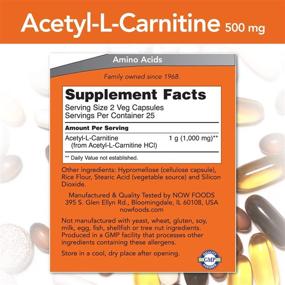 img 3 attached to 🧠 Улучшите работу мозга с помощью добавки Acetyl-L Carnitine 500 mg от NOW Foods – 50 вегетарианских капсул