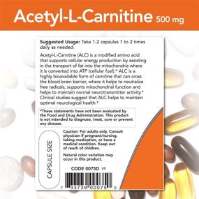 img 2 attached to 🧠 Улучшите работу мозга с помощью добавки Acetyl-L Carnitine 500 mg от NOW Foods – 50 вегетарианских капсул