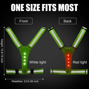 img 2 attached to 🏃 Geyoga 2-Pack LED Reflective Running Vest - High Visibility Light Vest with Adjustable Elastic Belt Straps - Safety Waterproof Light Reflective Vests for Men Women - Ideal for Night Running and Cycling