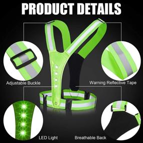 img 1 attached to 🏃 Geyoga 2-Pack LED Reflective Running Vest - High Visibility Light Vest with Adjustable Elastic Belt Straps - Safety Waterproof Light Reflective Vests for Men Women - Ideal for Night Running and Cycling