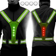 🏃 geyoga 2-pack led reflective running vest - high visibility light vest with adjustable elastic belt straps - safety waterproof light reflective vests for men women - ideal for night running and cycling логотип