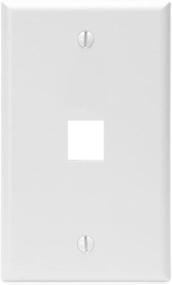 img 1 attached to Leviton 41080-1WP 1-Port QuickPort Wall Plate 🔌 in White - Convenient Connectivity Solution for Your Space