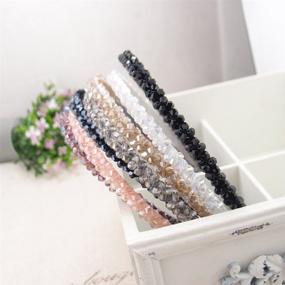 img 1 attached to 💎 Bling Bling Double Rows Crystal Rhinestone Headband for Casualfashion: A Chic Hair Accessory for Women and Girls, with Thin Hair Hoop Fashion – 6Pcs