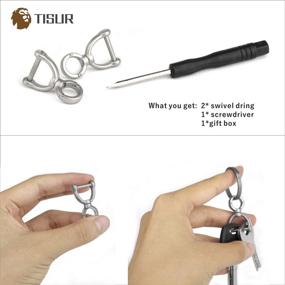 img 2 attached to 🔑 TISUR D-Rings with Screw Shackle: Horseshoe U Shape Key Ring for DIY Leather Craft Purse (2 pcs)