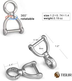 img 3 attached to 🔑 TISUR D-Rings with Screw Shackle: Horseshoe U Shape Key Ring for DIY Leather Craft Purse (2 pcs)