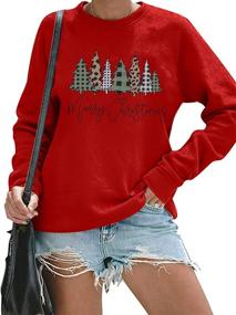 img 4 attached to EGELEXY Christmas Leopard Sweatshirt Holiday Outdoor Recreation for Hiking & Outdoor Recreation Clothing