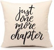 📚 just one more chapter: book lovers linen throw pillow case cushion cover - 18 x 18 inches logo