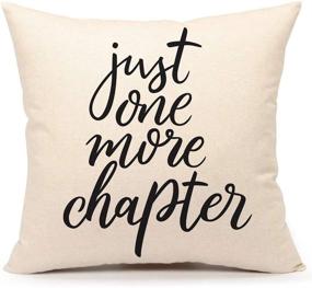 img 4 attached to 📚 Just One More Chapter: Book Lovers Linen Throw Pillow Case Cushion Cover - 18 x 18 Inches