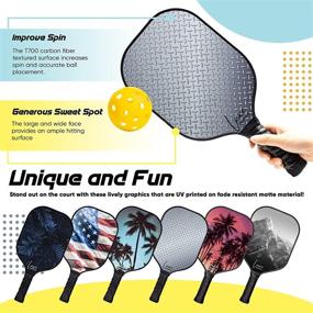 img 1 attached to 🏓 Graphite Pickleball Paddle with Cover - Lightweight Racket for Pickleball Enthusiasts - Enhanced Grip for Indoor & Outdoor Sports - Meets USAPA Specs - Single