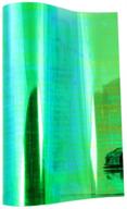 lzlrun 12 by 48 inches self adhesive auto car tint chrome chameleon headlight taillight fog light vinyl smoke film sheet sticker cover (chameleon green) logo