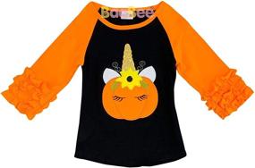 img 1 attached to AMK Boutique Thanksgiving Ruffles Raglan Girls' Clothing