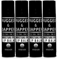 organic lip balm set for men - rugged & dapper, natural eucalyptus + mint flavor, 4 pack set logo