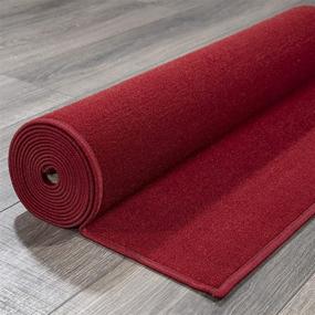 img 2 attached to 🔴 Ottomanson Ottohome Solid Red Rug - 2.7' x 9.10' Size