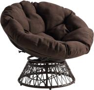 🪑 osp home furnishings brown wicker papasan chair - 360-degree swivel with brown cushion logo