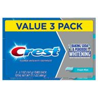 crest cavity and tartar protection toothpaste with whitening baking soda & peroxide - 3 count (5.7 tubes each), 17.1 ounce logo