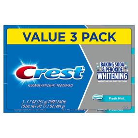 img 4 attached to Crest Cavity and Tartar Protection Toothpaste with Whitening Baking Soda & Peroxide - 3 Count (5.7 Tubes Each), 17.1 Ounce