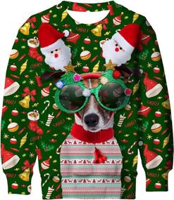 img 4 attached to 🎄 Lovekider Kids Ugly Christmas Sweater: Funny 3D Xmas Pullover with Inner Fleece, Size 4-16