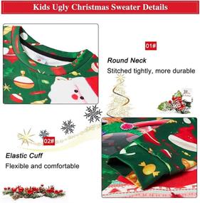 img 1 attached to 🎄 Lovekider Kids Ugly Christmas Sweater: Funny 3D Xmas Pullover with Inner Fleece, Size 4-16