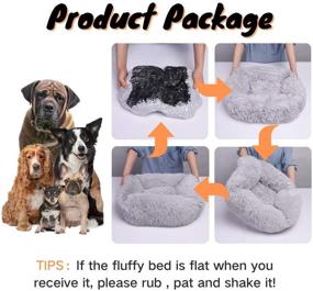 img 3 attached to ZHEBU Fluffy Calming Dog Bed: Faux Fur Anti-Anxiety Bed for Medium to Large Dogs & Cats - Washable, Self-Warming, and Long Plush - Clearance Offer
