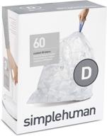 🗑️ custom fit drawstring recycling trash bags by simplehuman - clear, code d, 20 liter / 5.2 gallon, 60 count liners logo