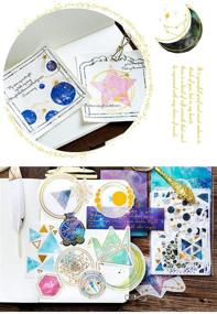 img 2 attached to 🌌 240 PCS Galaxy Washi Stickers Set with Watercolor and Gold Foil – Perfect for Scrapbooking, Kids' DIY Arts and Crafts, Albums, Bullet Journaling, Junk Journals, Planners, Calendars, and Notebooks