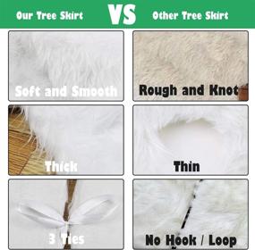 img 1 attached to 🎄 Sparkling Christmas Tree Skirts: Dreampark 48" White Faux Fur Skirt for Festive Decorations & Large Ornaments (48 inch)