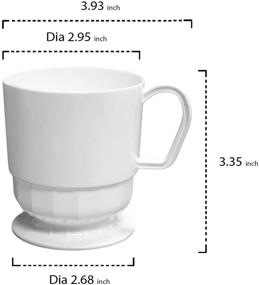 img 3 attached to ☕️ Deluxe White Party Essentials: 20-Count 8-Ounce Hard Plastic Coffee Cup/ Tea Mug with Handle - Great for Any Special Occasion