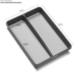 img 1 attached to madesmart Classic Mini Utensil Tray - Granite, CLASSIC COLLECTION, 2-Compartment Kitchen Organizer with Soft-grip Lining and Non-slip Rubber Feet, BPA-Free