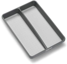 img 4 attached to madesmart Classic Mini Utensil Tray - Granite, CLASSIC COLLECTION, 2-Compartment Kitchen Organizer with Soft-grip Lining and Non-slip Rubber Feet, BPA-Free