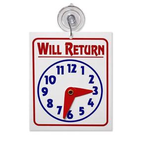 img 3 attached to 🕰️ Versatile Double Sided 'Will Return' Clock and 'Open Come In' Sign with Adjustable Clock Hands & Suction Cup – 1 Unit