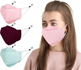 img 3 attached to 🧦 Adjustable Earloops & Nose Wire: Reusable 3D Cloth Face Mask, Washable Cotton Mask for Men and Women