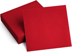 img 4 attached to Linen-Feel Flame Red Colored Paper Napkins - Elegant Cloth-Like Luncheon Napkins for Kitchen, Party, Wedding & More - Pack of 100