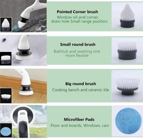 img 3 attached to 🧼 Efficient MGLSDeet Electric Spin Scrubber: Rechargeable Power Cleaning Brush with Replaceable Heads - Ideal for Bathroom, Wall, Floor Tile, Kitchen Countertop, Sink, Window