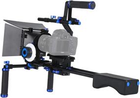 img 3 attached to 📷 Premium SunSmart Pro DSLR Rig Video Camera Shoulder Mount Kit with Follow Focus, Matte Box, and More!