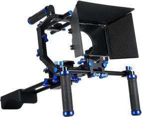 img 2 attached to 📷 Premium SunSmart Pro DSLR Rig Video Camera Shoulder Mount Kit with Follow Focus, Matte Box, and More!