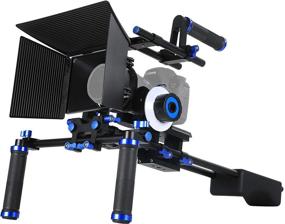 img 4 attached to 📷 Premium SunSmart Pro DSLR Rig Video Camera Shoulder Mount Kit with Follow Focus, Matte Box, and More!