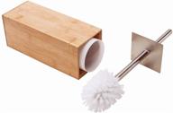 🚽 gobam toilet brush and holder - stainless steel handle & lid, sanitary bamboo storage - suitable for all toilet types logo