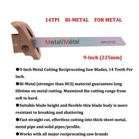 img 3 attached to 🔪 High-Performance 10 Piece 9” 14-TPI Thick Metal Cutting Reciprocating Saw Blades - Superior Precision and Durability