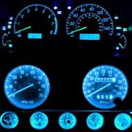 wljh bright ice blue instrument cluster panel gauge speedometer tachometer oil pressure fuel temp clock indicator bulb full led light kits replacement for jeep wrangler 1987-1991 logo