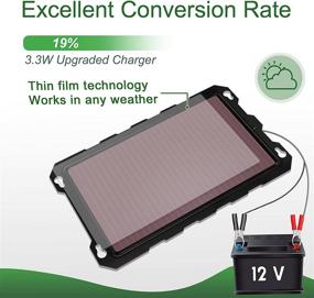 img 2 attached to 🔋 POWISER 3.3W Solar Battery Charger 12V ─ Ultimate Solar-Powered Battery Maintainer & Charger for Automotive, Motorcycle, Boat, Marine, RV, Trailer, Powersports, Snowmobile, and More! (3.3W Amorphous)