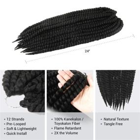 img 2 attached to Authentic 2X Jumbo Senegalese Twist Crochet Braid Hair Extensions - 6 Packs, 24 Inch - Havana Twist Crochet Hair, Havana Mambo Twist Crochet Braids (Color 1)