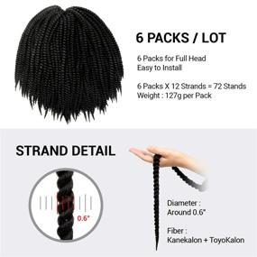 img 3 attached to Authentic 2X Jumbo Senegalese Twist Crochet Braid Hair Extensions - 6 Packs, 24 Inch - Havana Twist Crochet Hair, Havana Mambo Twist Crochet Braids (Color 1)