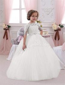 img 2 attached to 👗 White Girls' First Communion Dresses - Vestidos for Girls' Clothing