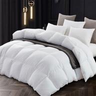 🛏️ topllen siberian silver down comforter - ultra soft 100% cotton shell, winter white queen size - 700 fill power, 8 corner tabs logo