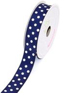 🎀 creative ideas luv ribbons: navy blue 10-yard grosgrain white polkadots ribbon - 7/8-inch width logo